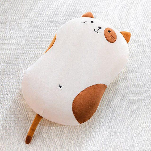 Kawaii Cat With Zipper Plush Pillow