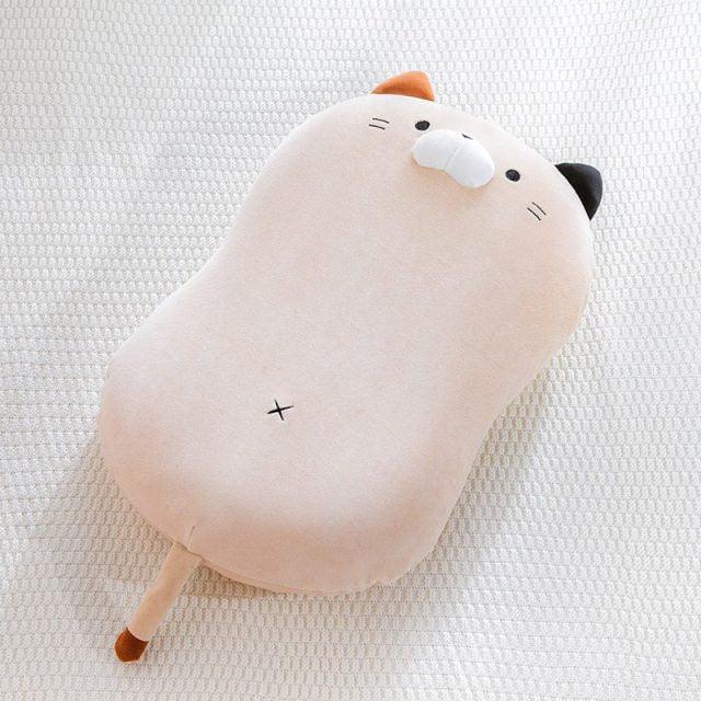 Kawaii Cat With Zipper Plush Pillow