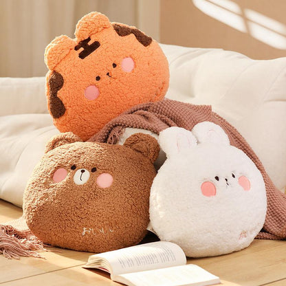 Kawaii Cartoon Animal Pillow Round Plush Toys