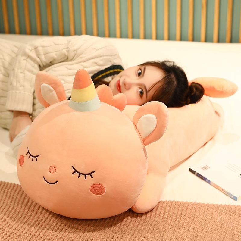 Pink Unicorn Long Plush Pillow