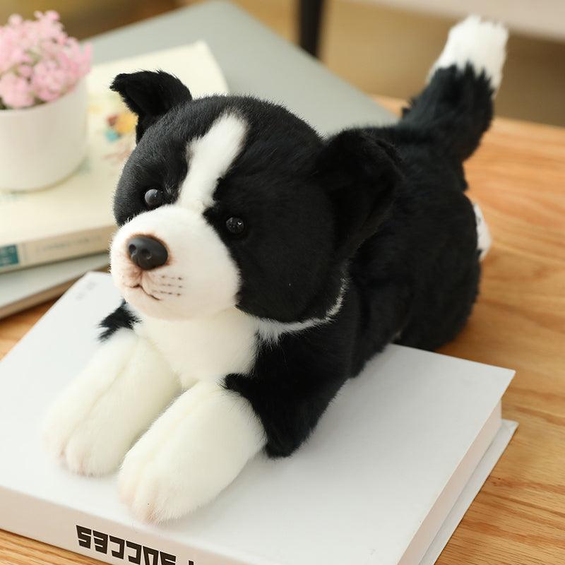 Realistic Border Collie dog plush toy