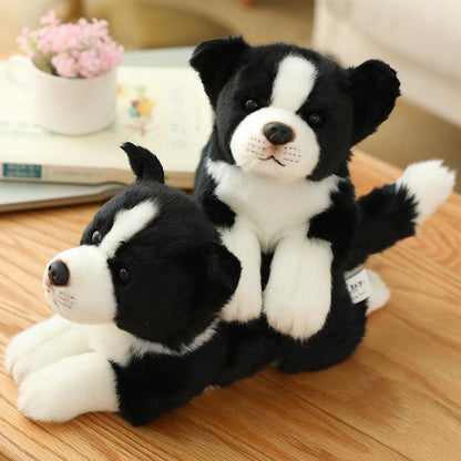 Realistic Border Collie dog plush toy