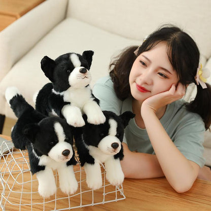 Realistic Border Collie dog plush toy