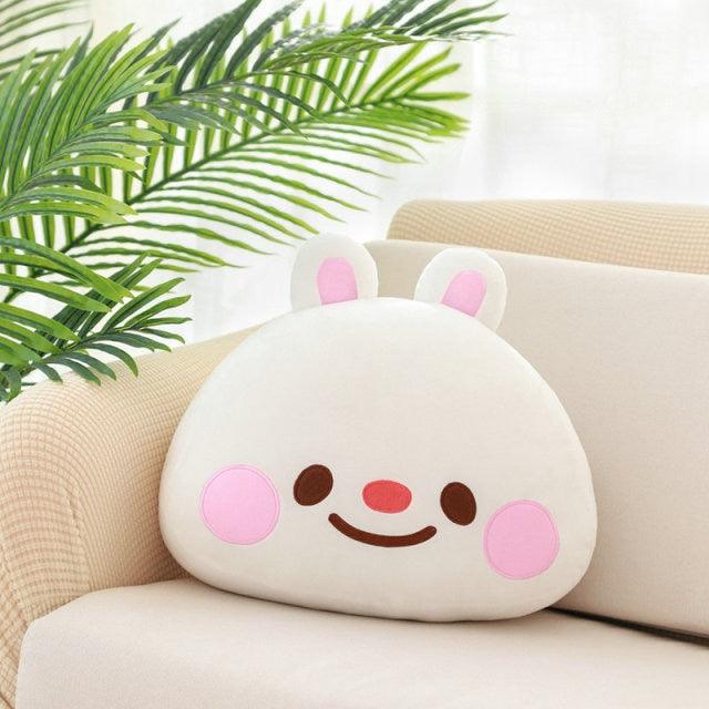 Oreiller en peluche tête d'animal Kawaii