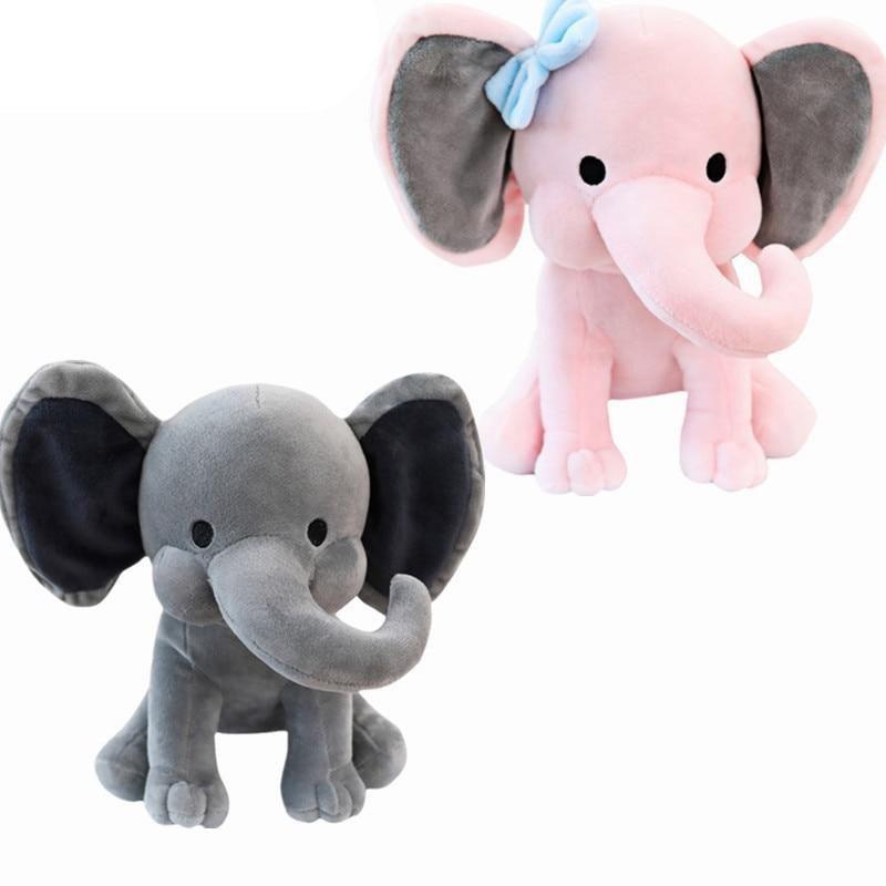 Jouets éléphant endormi gris et rose