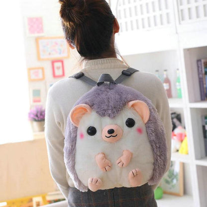 Plush hedgehog shoulder bag