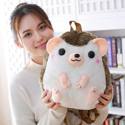 Plush hedgehog shoulder bag